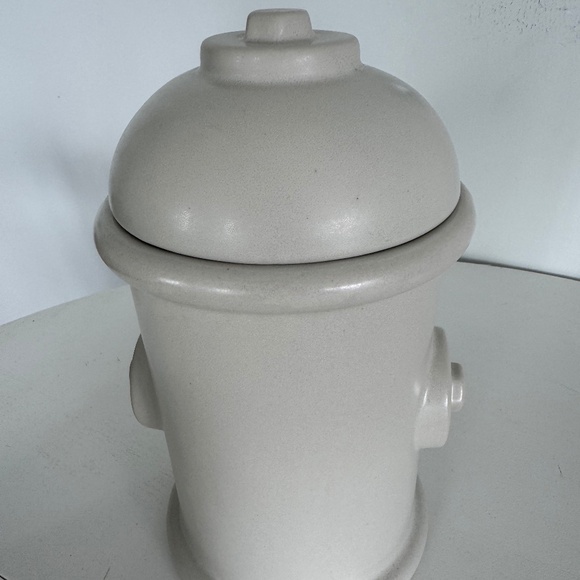 Pottery Barn Fire Hydrant Shaped Pet Treat Canister Ivory - Picture 3 of 7